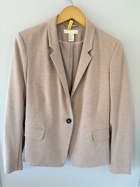 H&M Beige Single-Button Knit Blazer 10